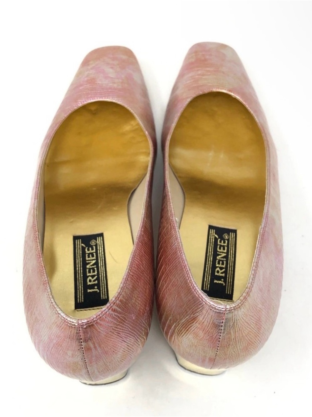 Beautiful Vintage Metallic Pink Heels with Gold Accents ~ Women’s 12 M - Picture 7 of 10
